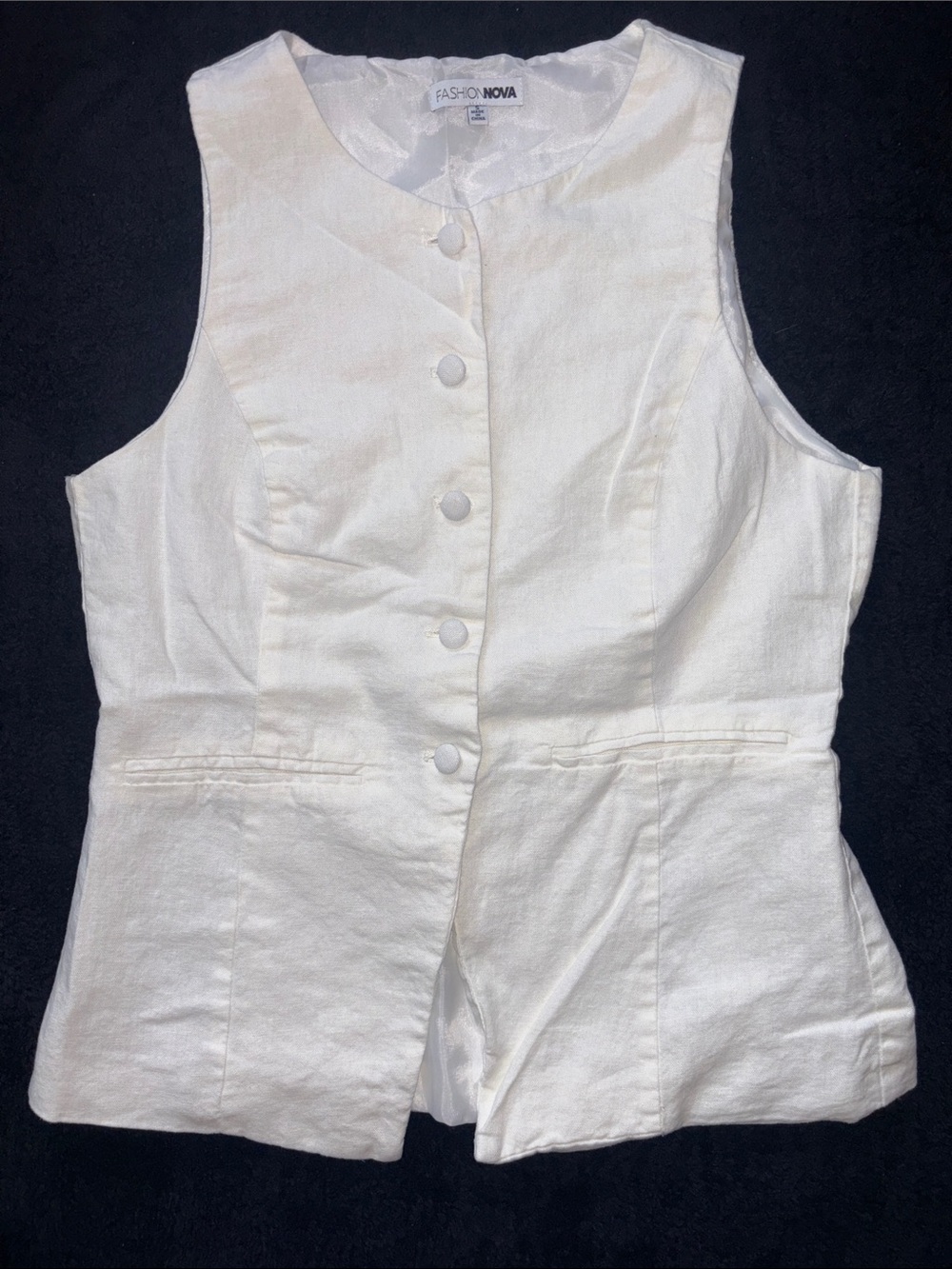 Slim Fit Linen-Like Vest
